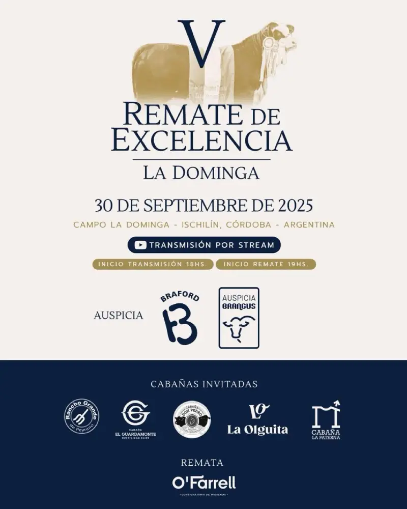 V Remate de Excelencia La Dominga 30 de septiembre 2025